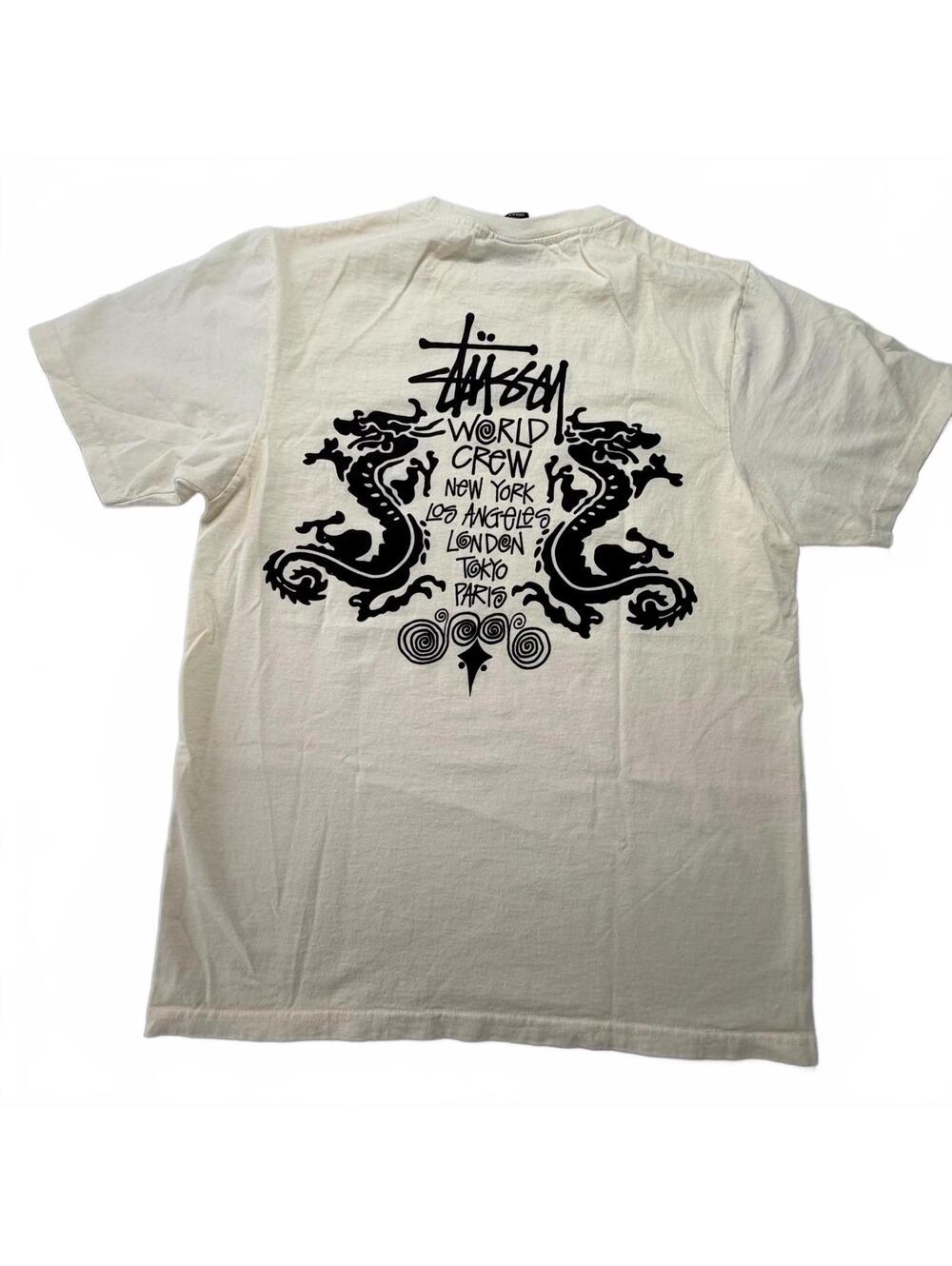 Stussy World Crew Dragon Tee White Small NWOT